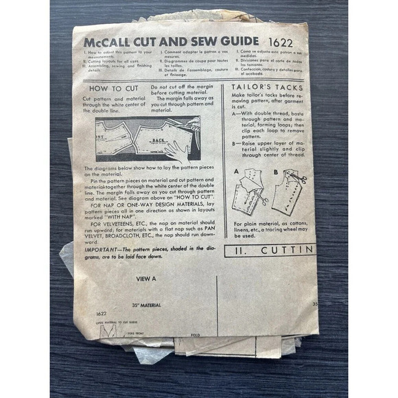 McCall’s 1951 Vintage Girls Ruffled Full Skirt Party Dresses Sewing Pattern 1622 - Picture 5 of 5